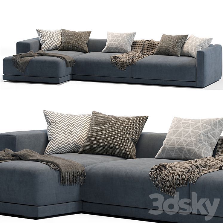 Lario Flexform Chaise Longue Sofa 3D Model