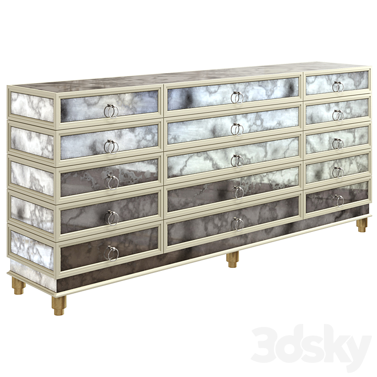 Aged Mirrored Dresser Iris by Rooma Design 3DS Max Model - thumbnail 1