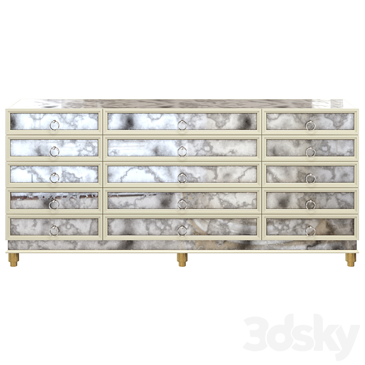 Aged Mirrored Dresser Iris by Rooma Design 3DS Max Model - thumbnail 2