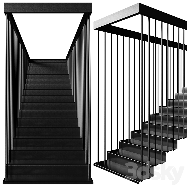 Sheet Metal Staircase 3D Model