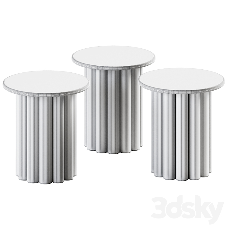 Hera Side Table Semi-Circle / Coffee Table 3D Model