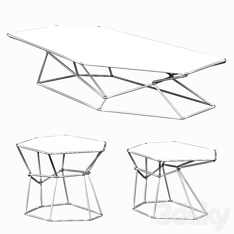 Coffee tables Rebus by Arketipo 3D Model