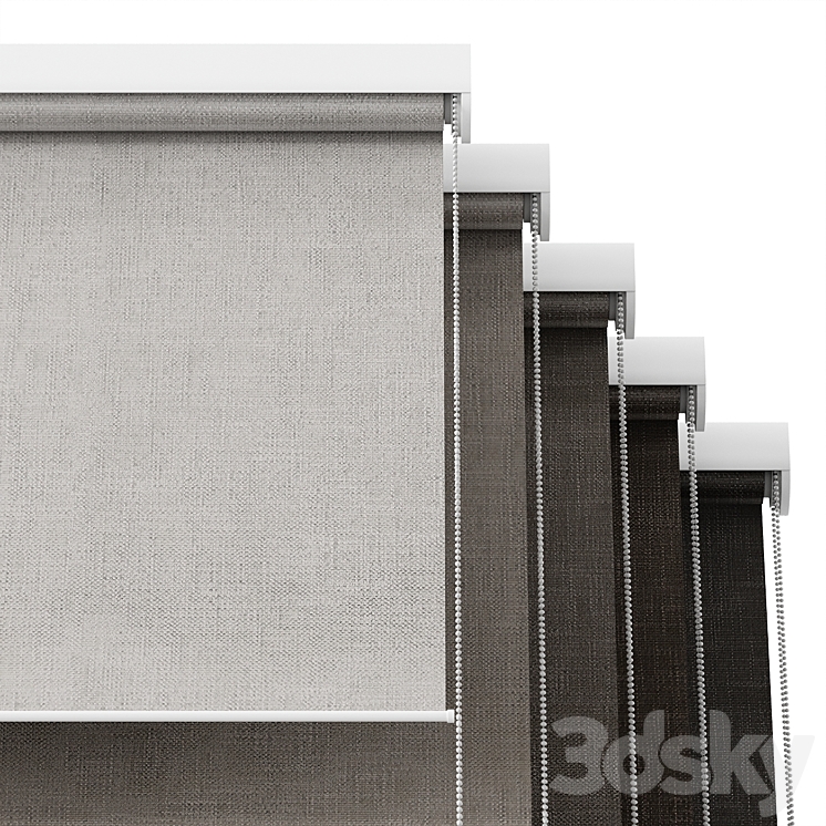 Roller blinds set 01 vray | corona 3DS Max Model - thumbnail 2