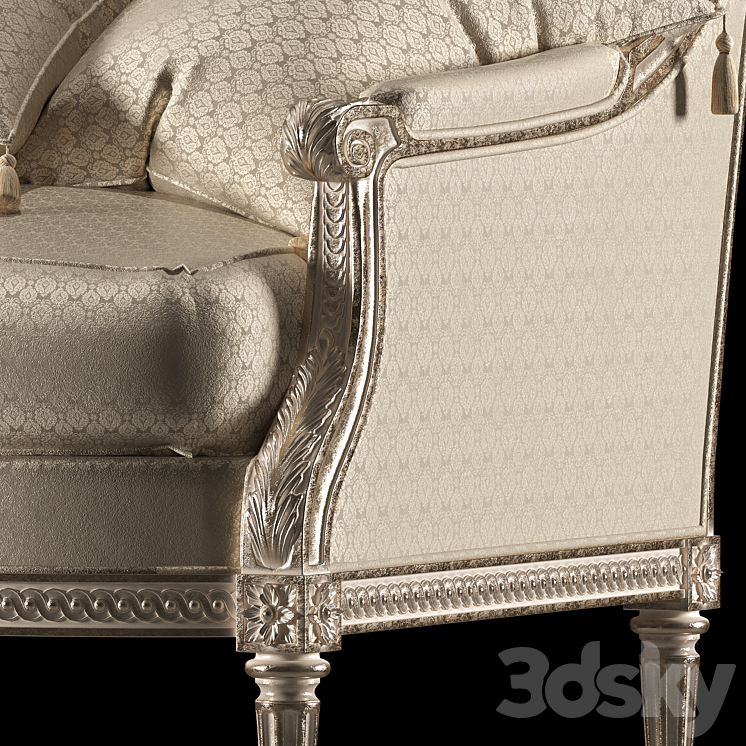 kosovart louis armchair 3DS Max Model - thumbnail 2