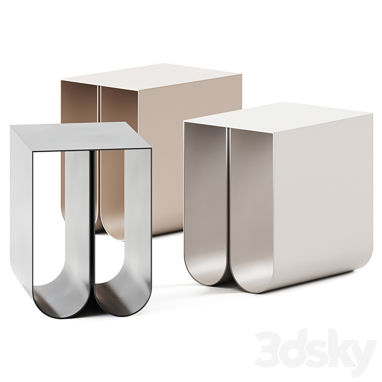 Curved Coffee Table by Kristina Dam Studio \/ Coffee Table 3DS Max Model - thumbnail 1