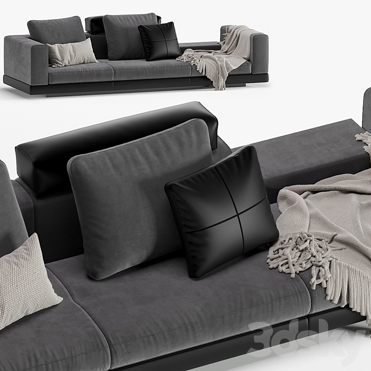 Minotti connery sofa 3DS Max Model - thumbnail 2