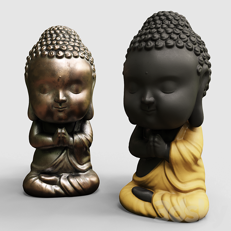Baby buddha figurine 3DS Max Model - thumbnail 1