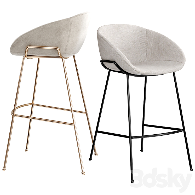 Fenwick Counter and Bar Stool 3D Model