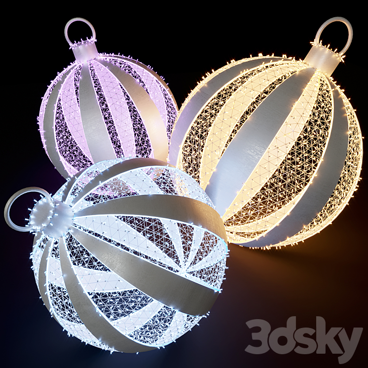 Christmas balls from garlands 3D Model