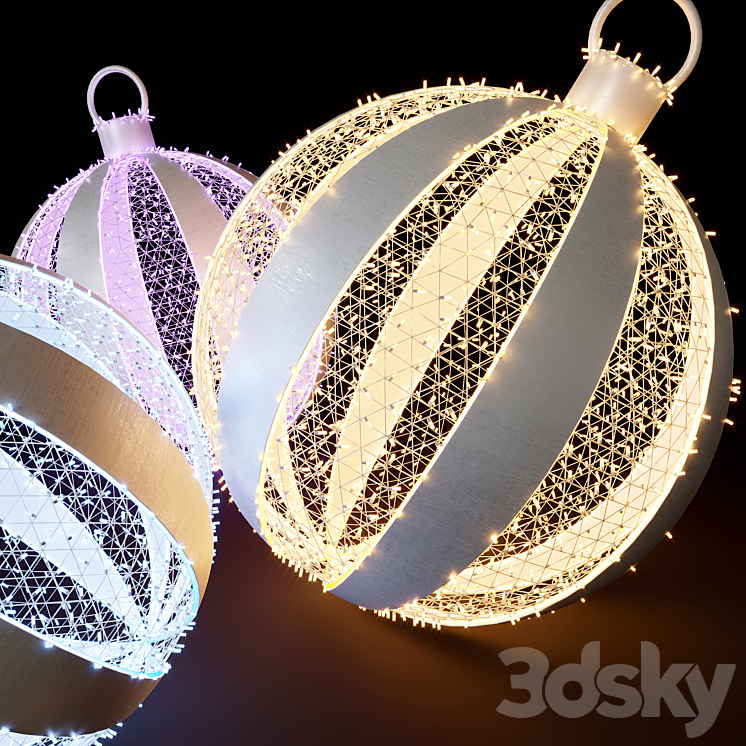 Christmas balls from garlands 3DS Max Model - thumbnail 2