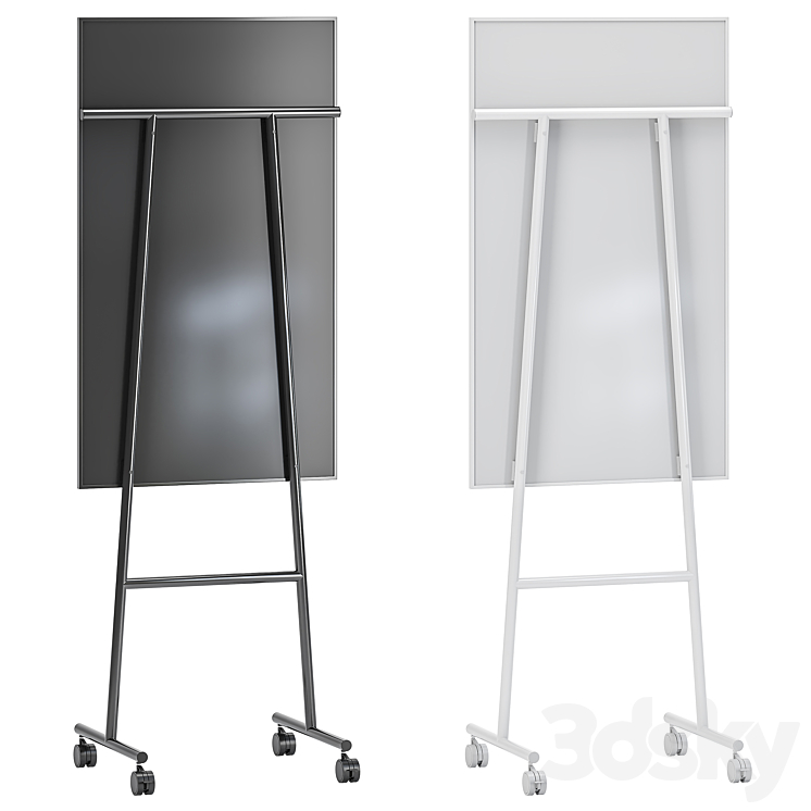 Lintex One Whiteboards with a black or white stand 3DS Max - thumbnail 2