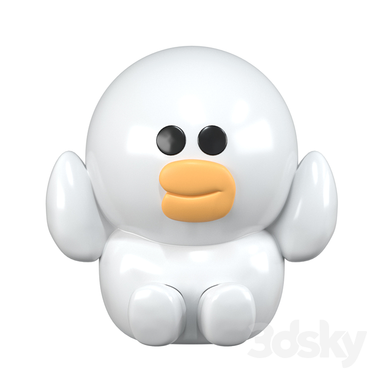 Ceramic figurine Duckling 3D Model Free