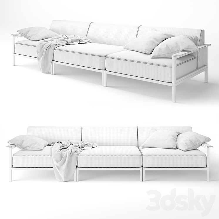 Rome outdoor sofa 3DS Max Model - thumbnail 2