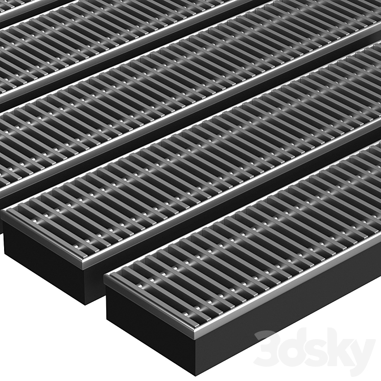 A set of water floor convectors. 600-2000mm. 4 colors 3D Model