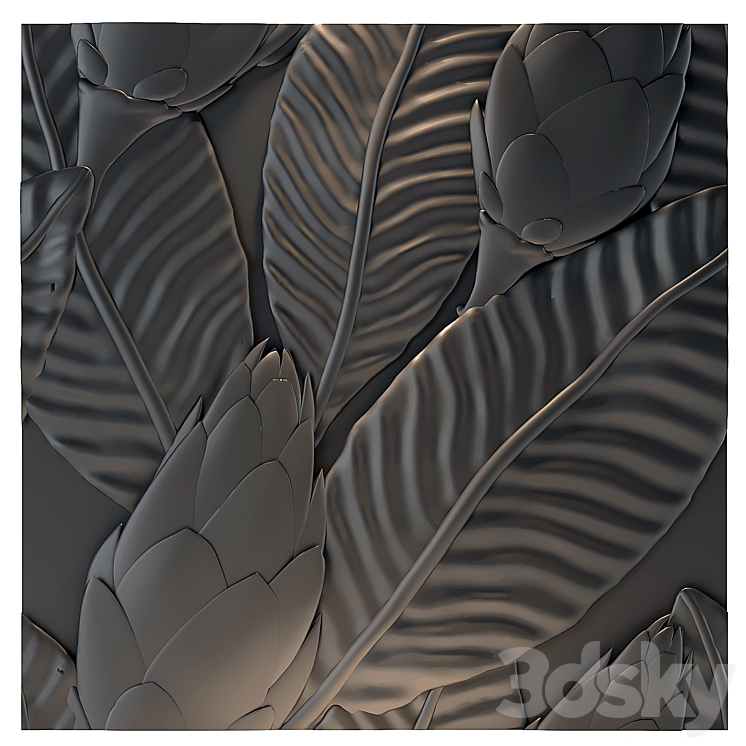 3d panel Jungle-1 3D Model
