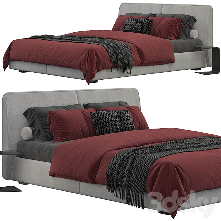 Bed one mebel nuvo 3DS Max Model - thumbnail 1