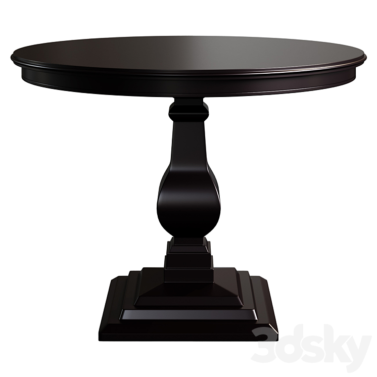 Classic round dining table 3DS Max - thumbnail 1