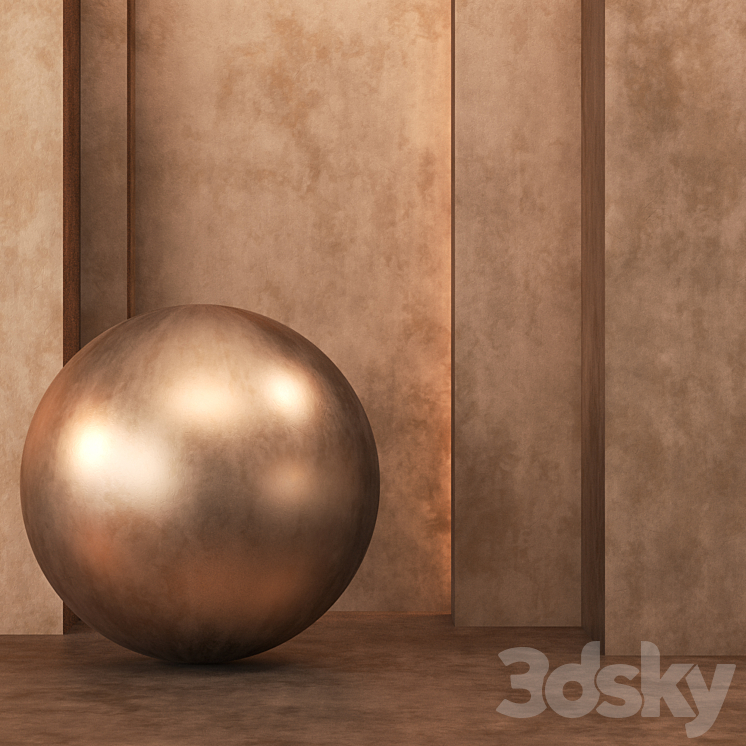 3 Bronze Texture 4k (3 Color) Seamless - Tileable 3D Model