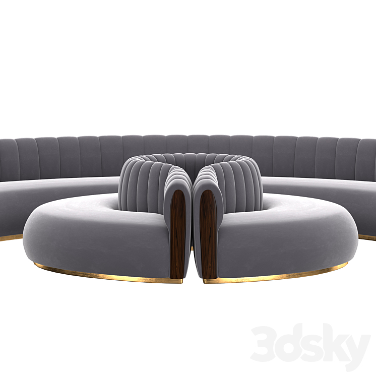 Lobby sofa Co 3DS Max Model - thumbnail 2