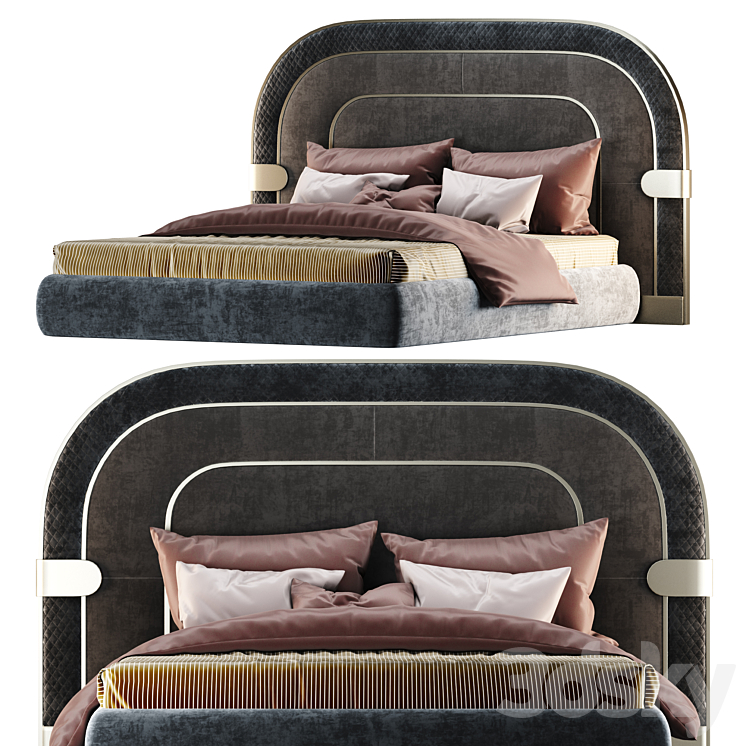 EDEN Double bed By Capital Collection 3DS Max - thumbnail 1