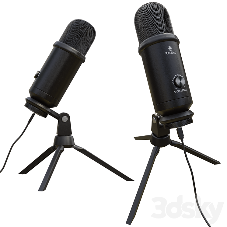 Professional USB Microphone PBR 3D Model
