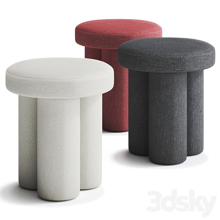 BIG FOOT Fabric stool by 101 Copenhagen 3DS Max - thumbnail 1
