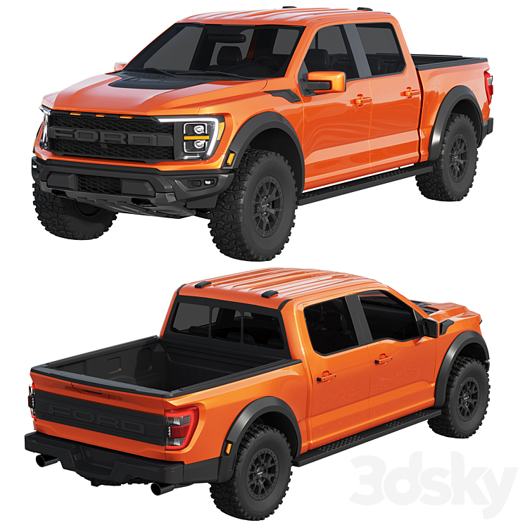 Ford F-150 Raptor 2021 3DS Max Model - thumbnail 2