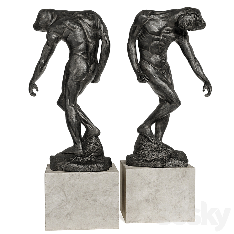 Grande Ombre Auguste Rodin sculpture 3DS Max - thumbnail 1