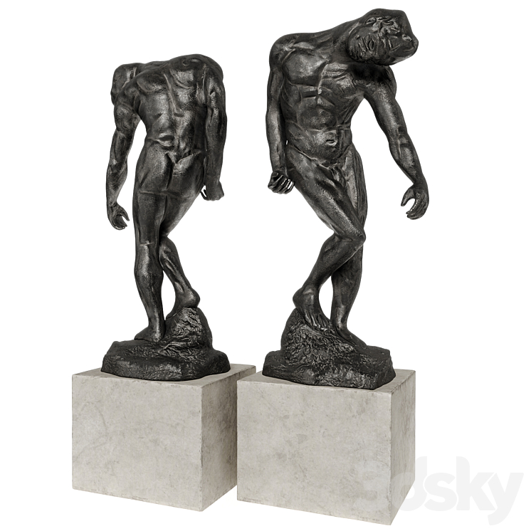 Grande Ombre Auguste Rodin sculpture 3DS Max - thumbnail 2