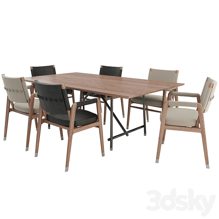 Ortigia Chair and Any Day Table 3D Model