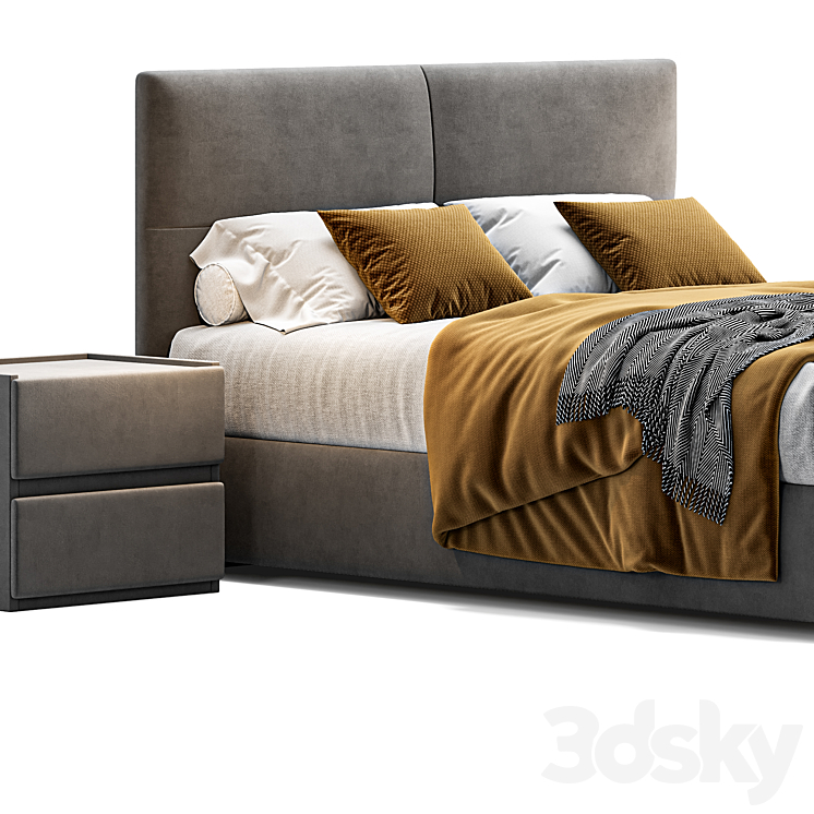 Queen bed Askona orlando 3DS Max - thumbnail 2