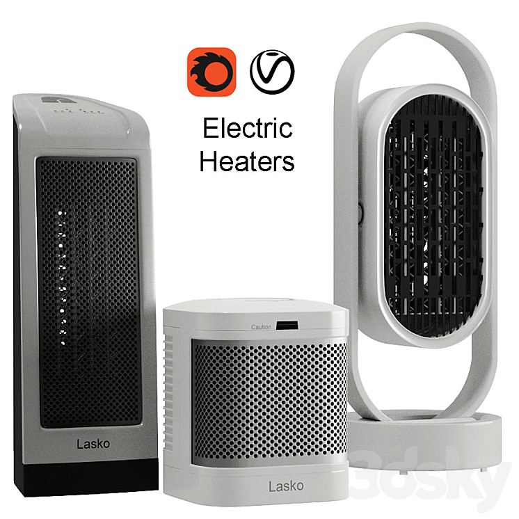 3 Electric Heaters 3D Model