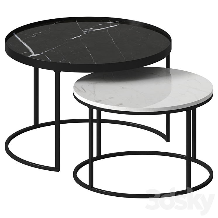 [3DSKY] Walker Edison - Round Coffee Tables 3D Model | NEW UPDATE 2023