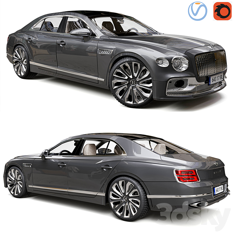 Bentley Flying Spur Mulliner 2022 3DS Max - thumbnail 1