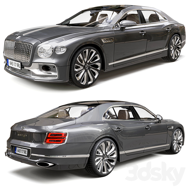 Bentley Flying Spur Mulliner 2022 3DS Max - thumbnail 2