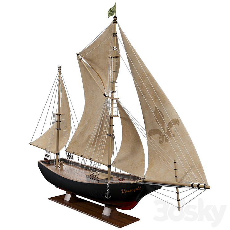 Decorative ship model 3DS Max Model - thumbnail 1