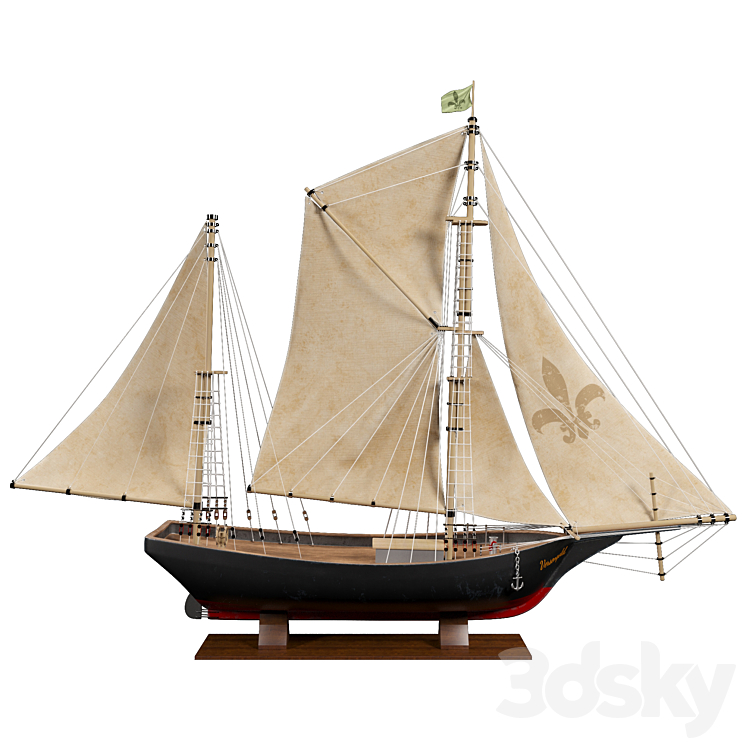 Decorative ship model 3DS Max Model - thumbnail 2