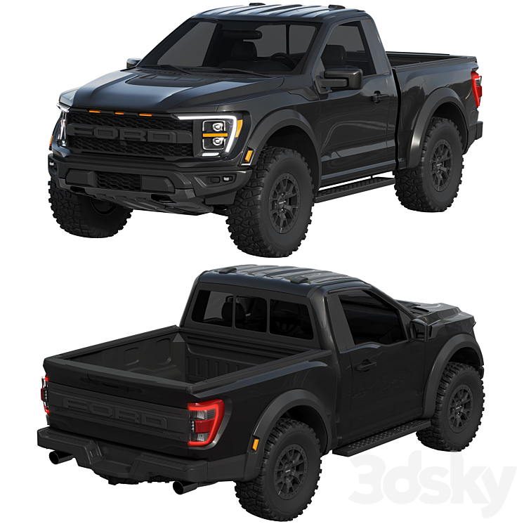 Ford F-150 Raptor Regular cab 2022 3D Model Free