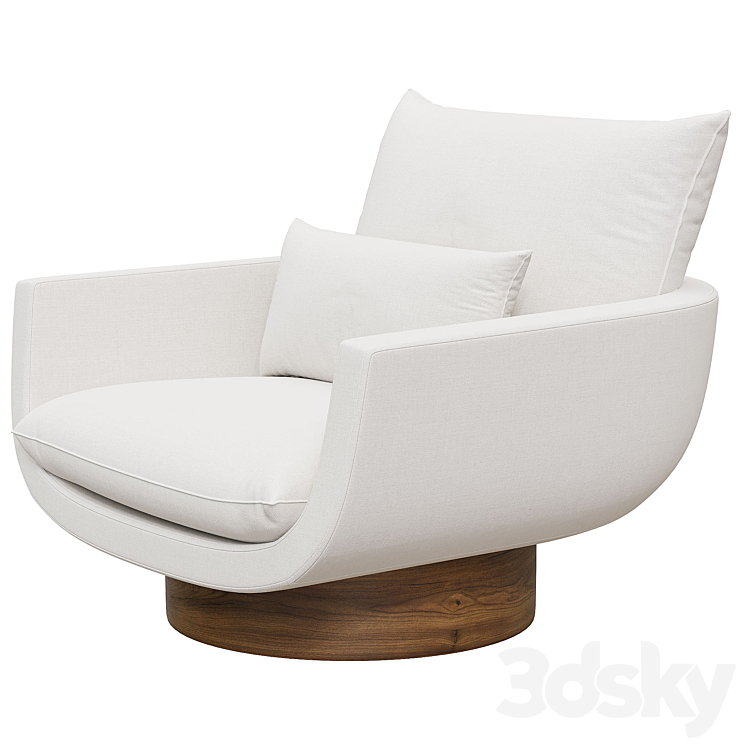 Rua Ipanema Lounge Chair by Yabu Pushelberg in Textured Wool 'High Base' 3D Model
