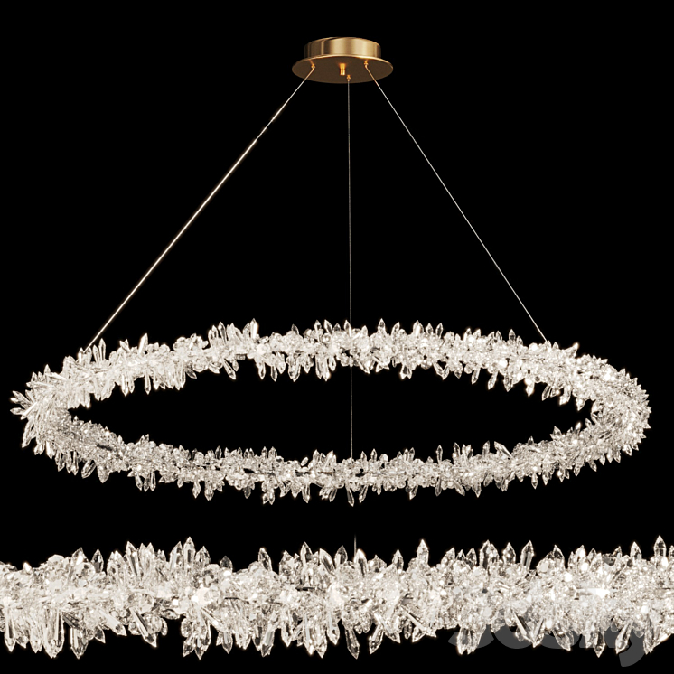 Crystal ring chandelier SIBYL XL 3DS Max - thumbnail 1