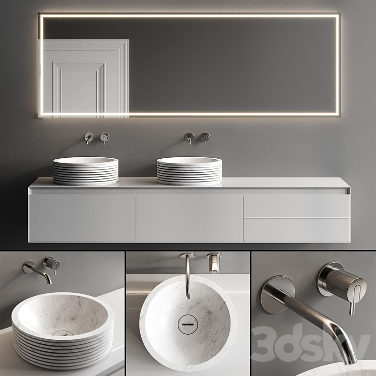 Antonio Lupi Panta Rei + Introverso Vanity Unit Set 4 Bathroom