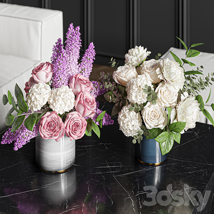 Flower Set 017 3D Model