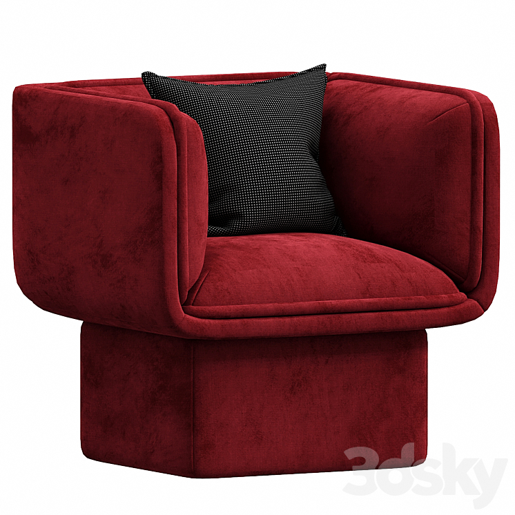 Block armchair by missana 3DS Max - thumbnail 1