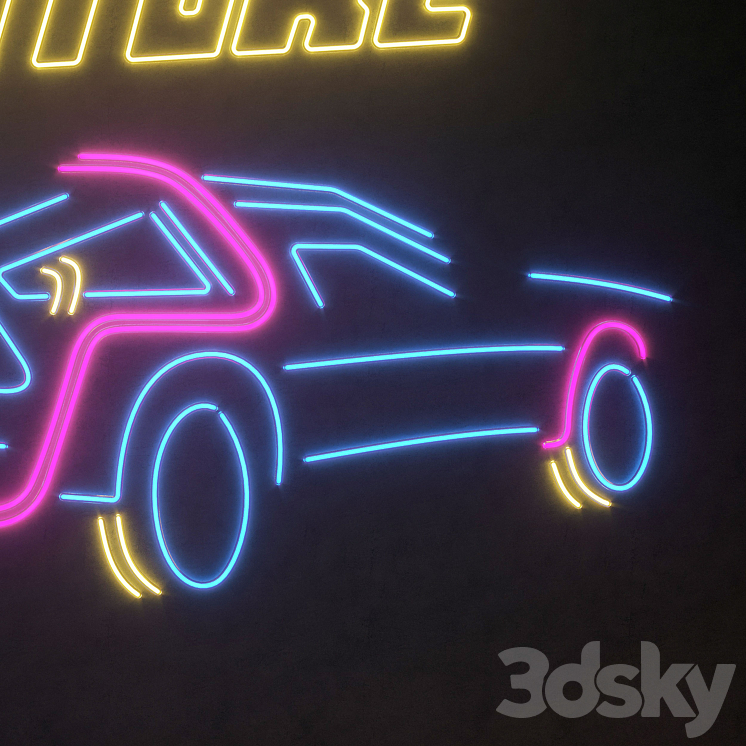 Light modules Set 110 Neon Back To The Future 3DS Max - thumbnail 2
