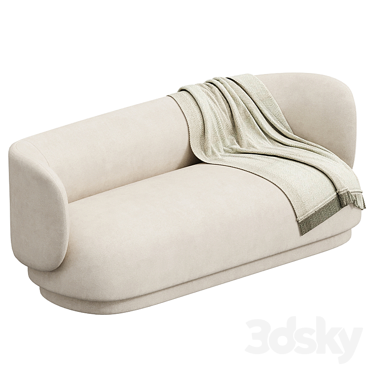 Rico 3 Seater Sofa Brushed 3D Model