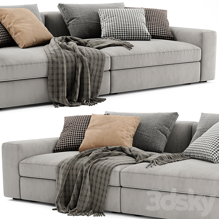 Poliform Dune 2 Seats Sofa 02 3D Model