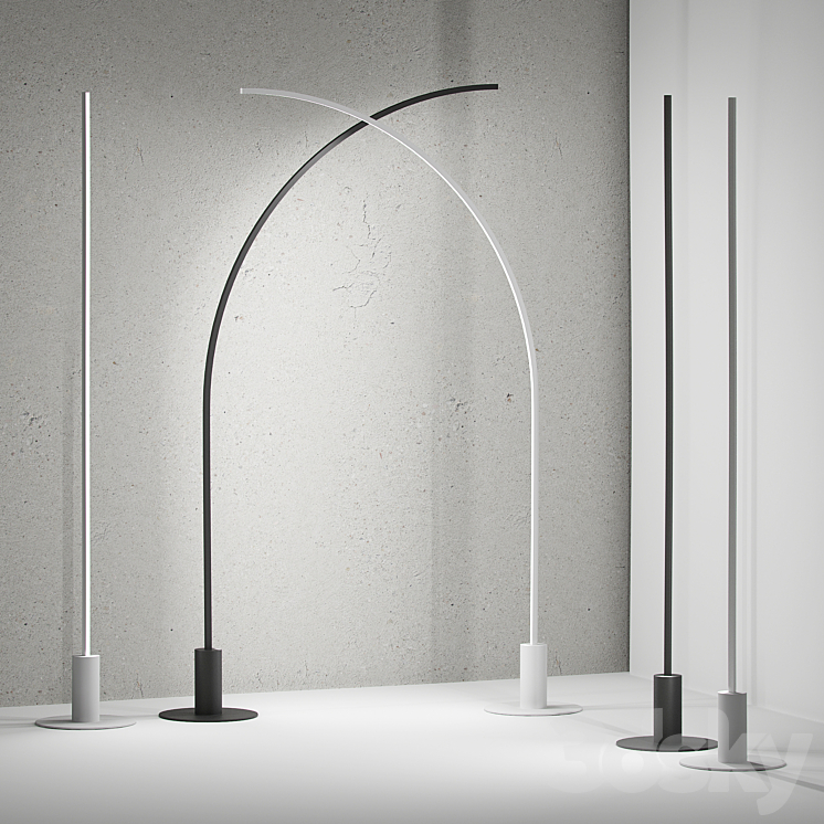 Floor Line and Floor c-line floor lamps from Forstlight 3D Model