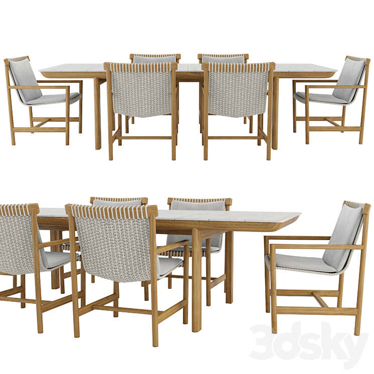 Amanu Table and Chair by Tribu 3DS Max Model - thumbnail 1
