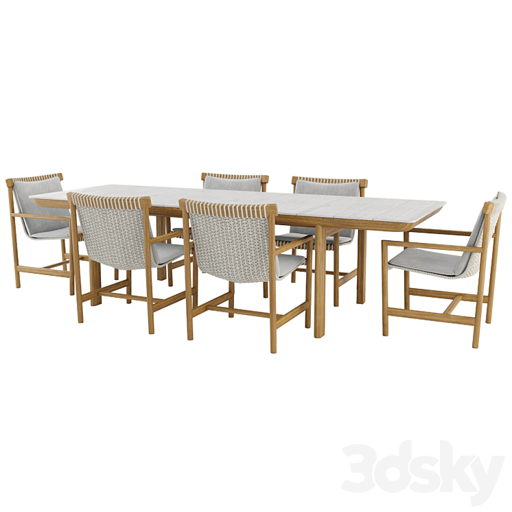 Amanu Table and Chair by Tribu 3DS Max Model - thumbnail 2
