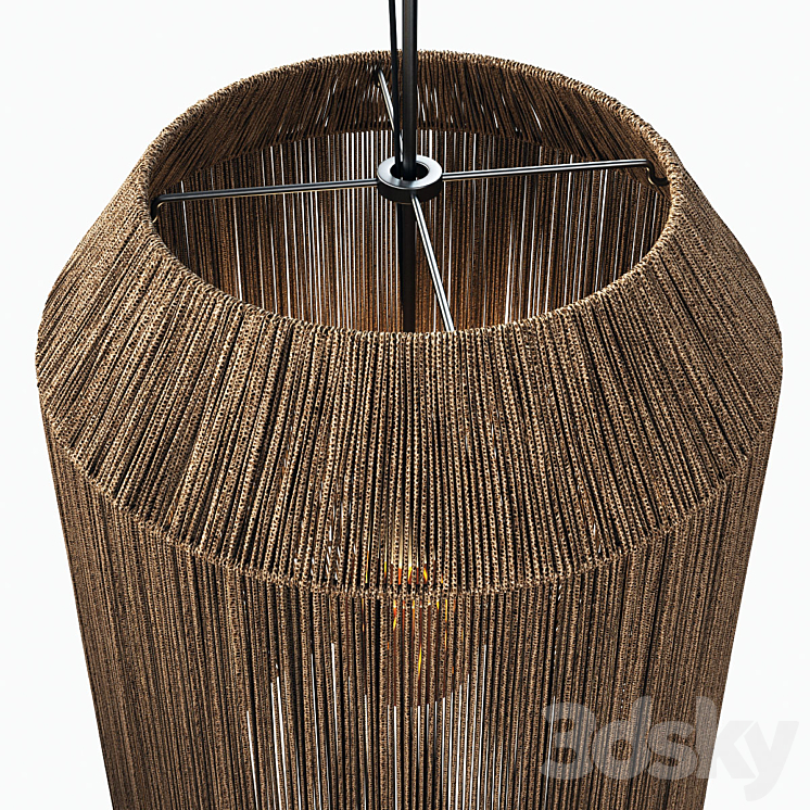 Lamp barrel rope n10 \/ Chandelier barrel made of ropes No. 10 3DS Max - thumbnail 2